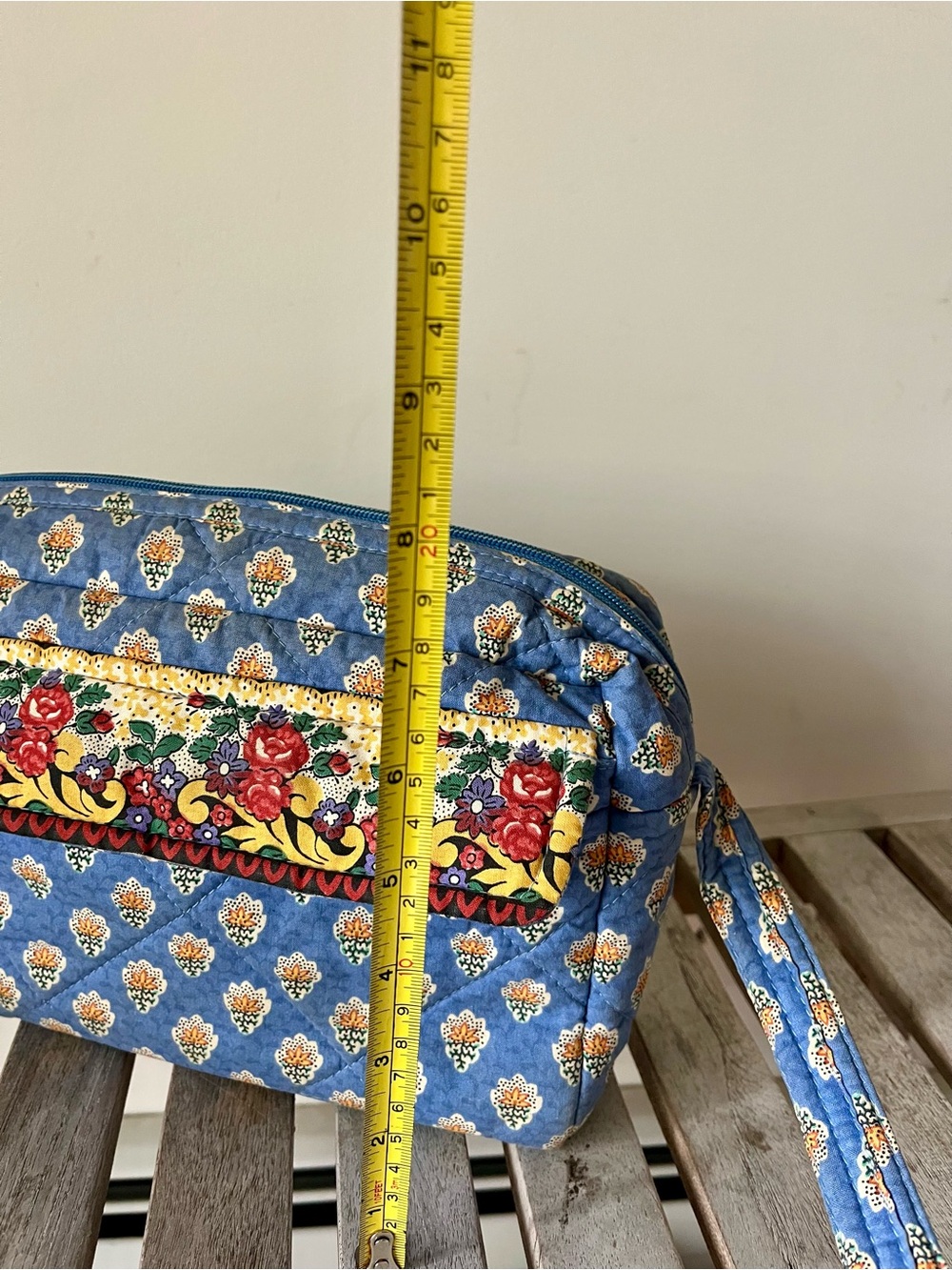 Pierre Deux Quilted Crossbody Bag Blue Floral French Country Vintage - Picture 12 of 15